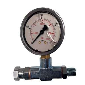 QTech Pressure Gauge Complete With Fittings (5800 psi)